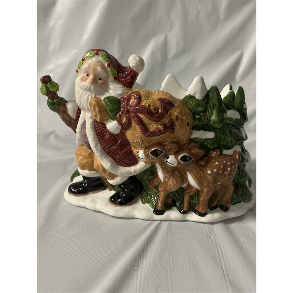 Vintage Figi Graphics "Winter Enchantment" Christmas Candy Dish Bowl 1999 NWOB